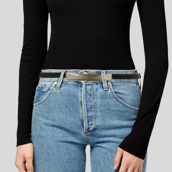 St. John black skinny leather belt main image 11